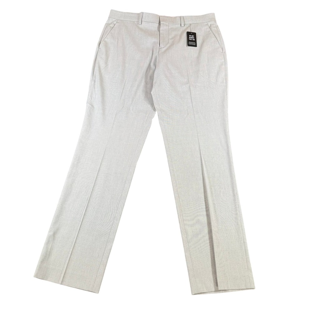 Express Mens Slim Fit Dress Pants 32x32 Light Gray Micro Pattern 003253031 NWT